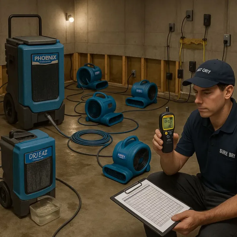 Structural Drying and Dehumidification process in Alvin, TX